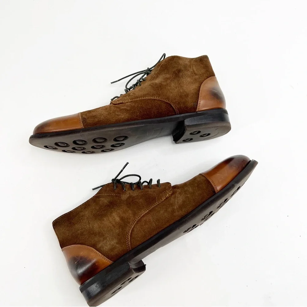 Dapper Shoes Co Handmade Suede Leather Boots, Size 8